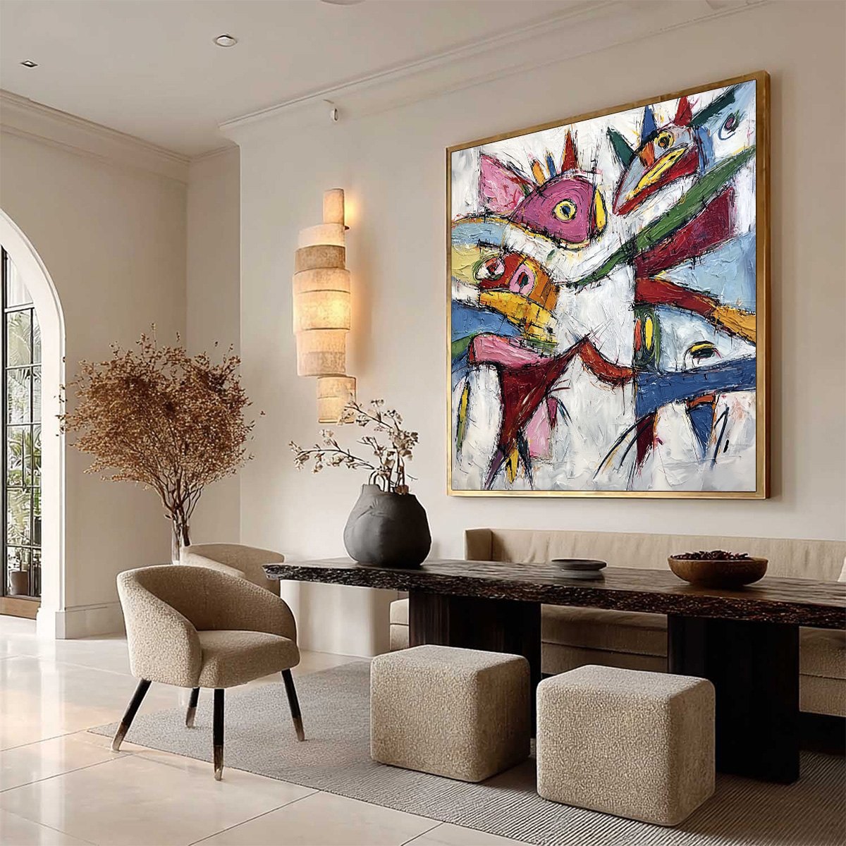 CARNIVAL OF SOULS: Large Colorful Abstract Impasto Wall Art - Image 8