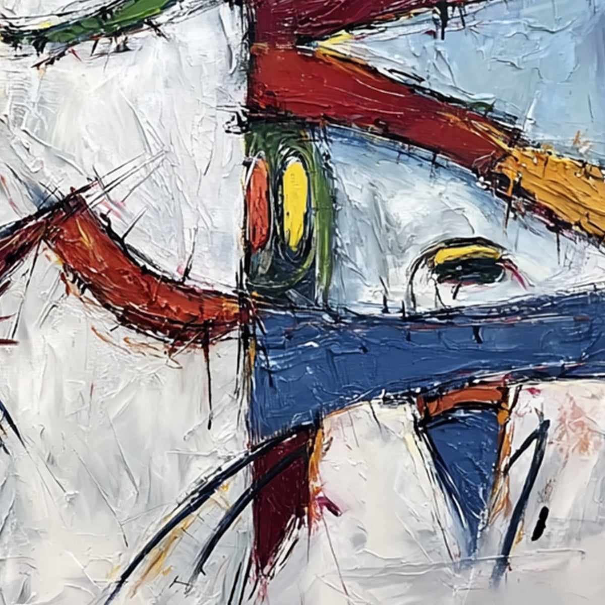 CARNIVAL OF SOULS: Large Colorful Abstract Impasto Wall Art - Image 5