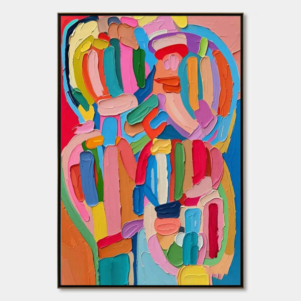 CARNIVAL ECHO: Impasto Abstract Colorful Painting
