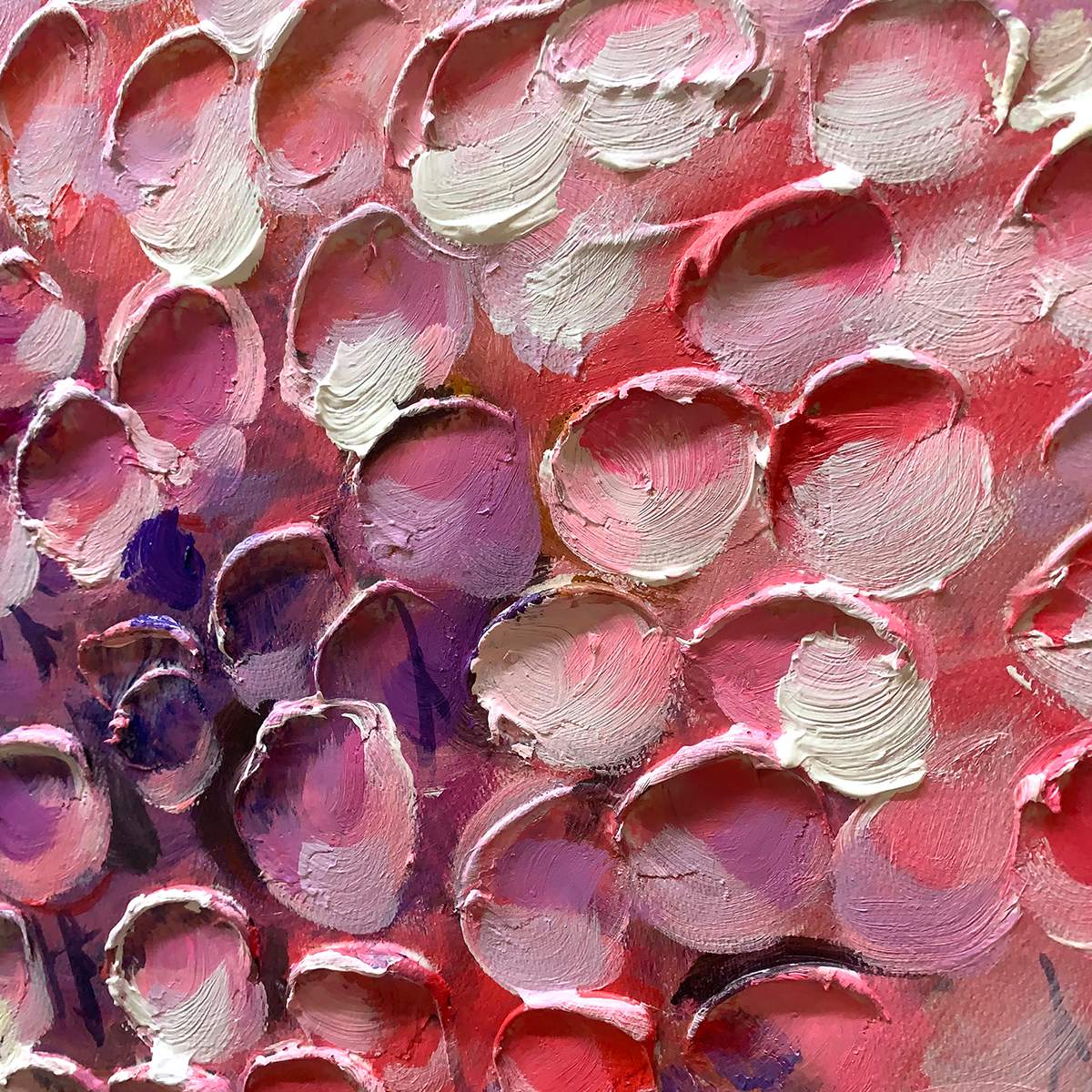 CASCADE OF COLOR: Textured Impasto Floral Oil Painting - Image 6