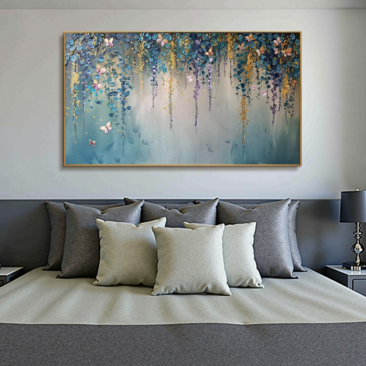 CASCADE: Panoramic Floral and Butterfly Oil Painting - Image 7