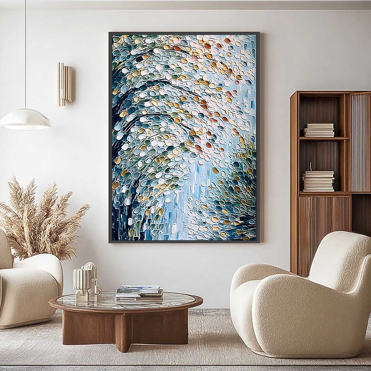 CASCADING PETALS: Heavy Texture Abstract Tree Impasto Painting - Image 2