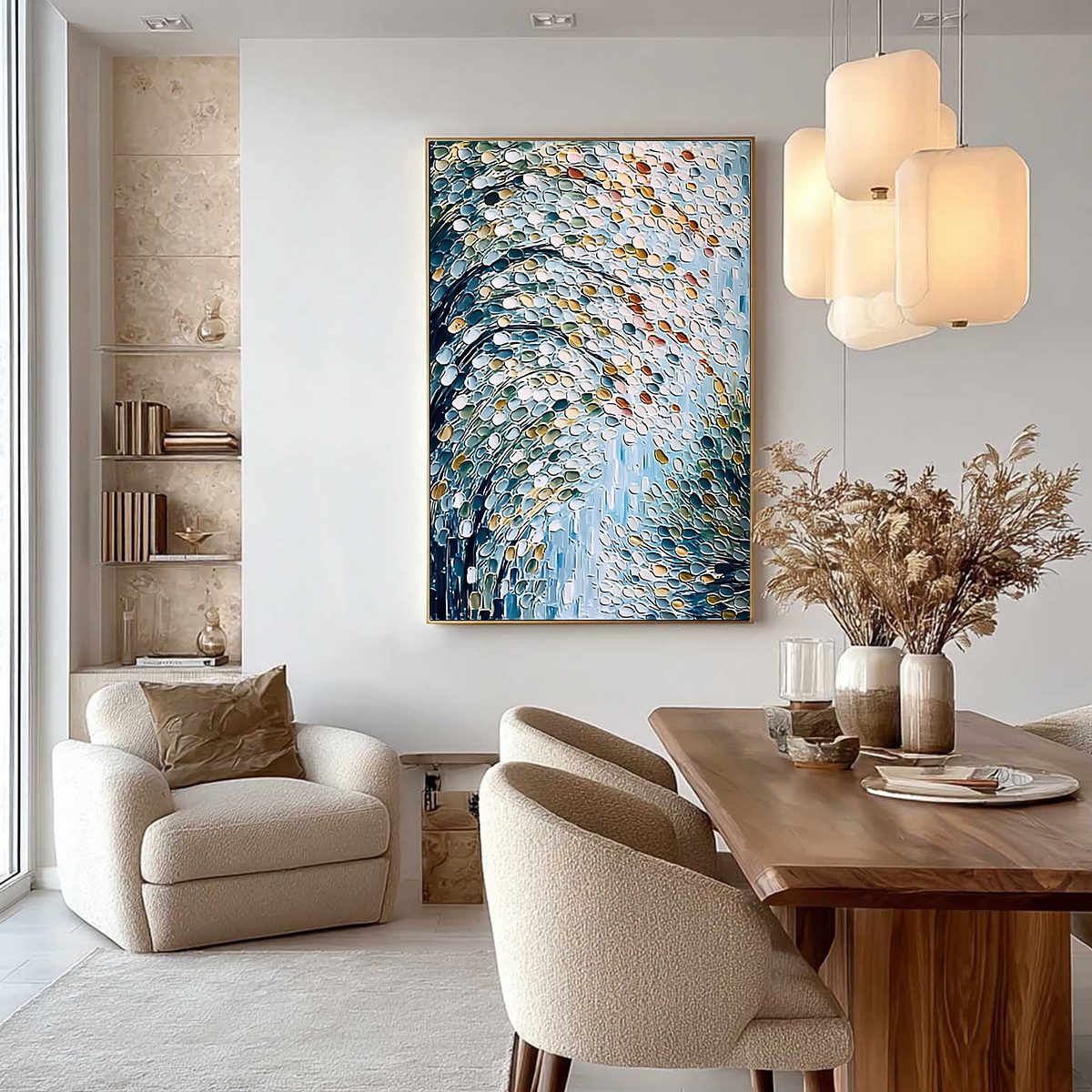 CASCADING PETALS: Heavy Texture Abstract Tree Impasto Painting - Image 4