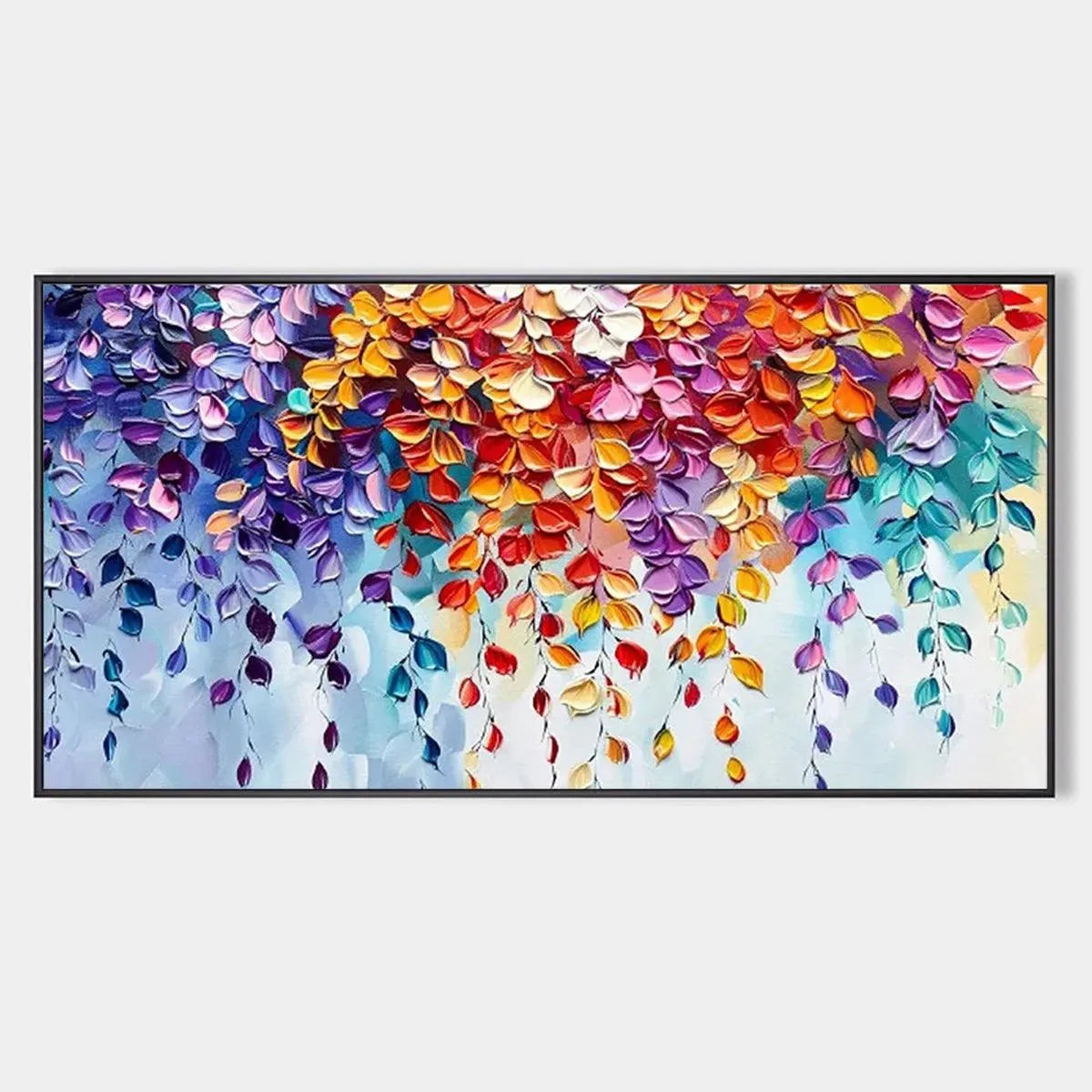 CASCADING COLOR: Textured Floral Impasto Painting