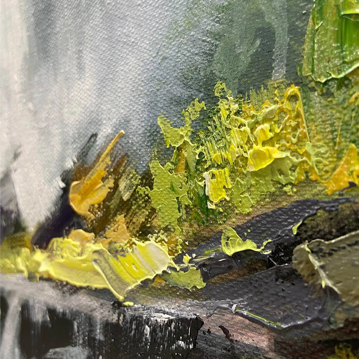 CASCADING MIST: Waterfall Landscape Nature Oil Painting - Image 5