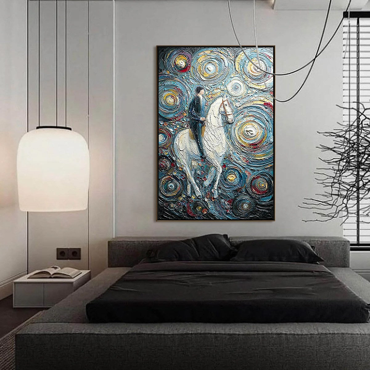 CELESTIAL JOURNEY: Textured Impasto Painting of a Rider - Image 4