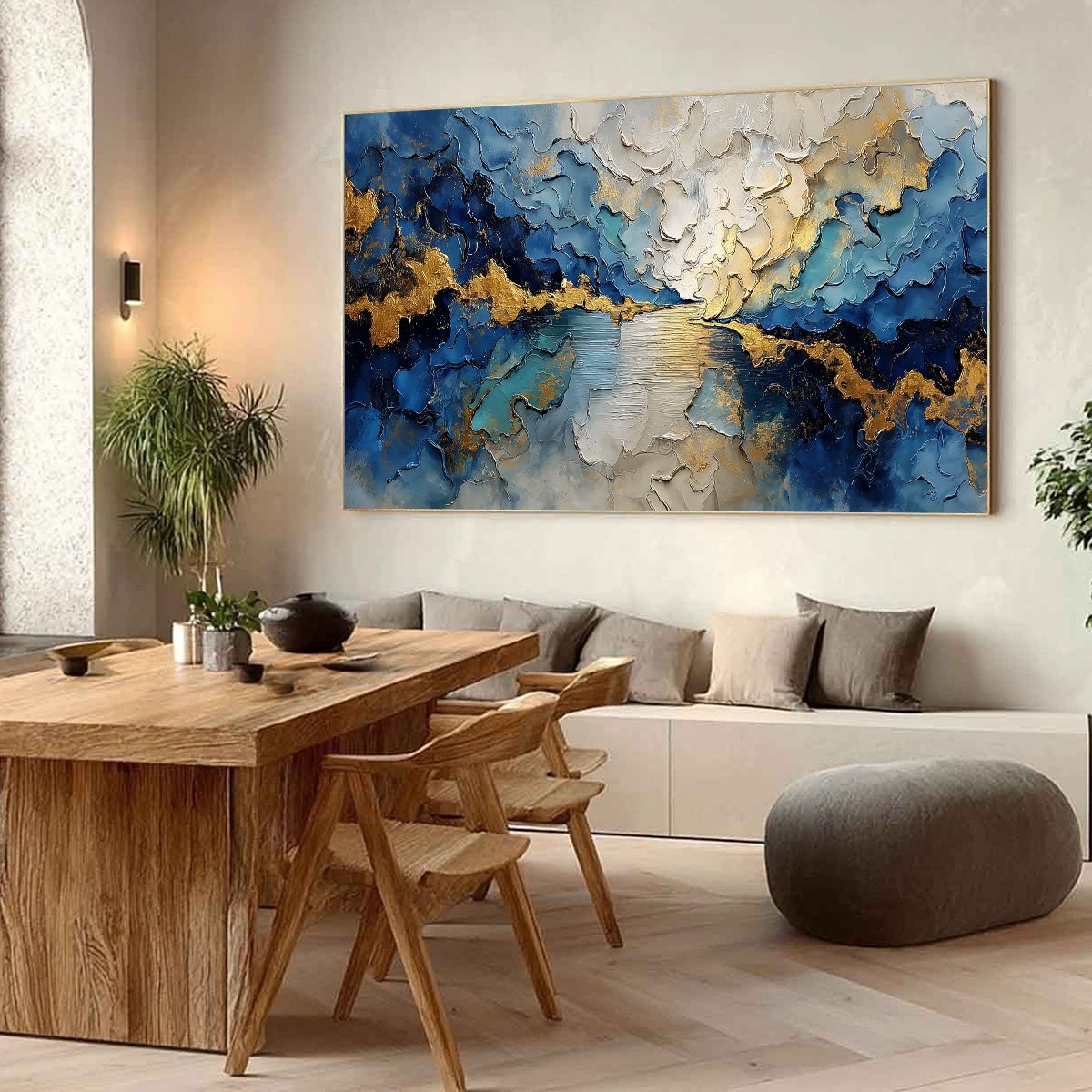 CELESTIAL SHORE: Heavily Textured Abstract Seascape Painting - Image 7