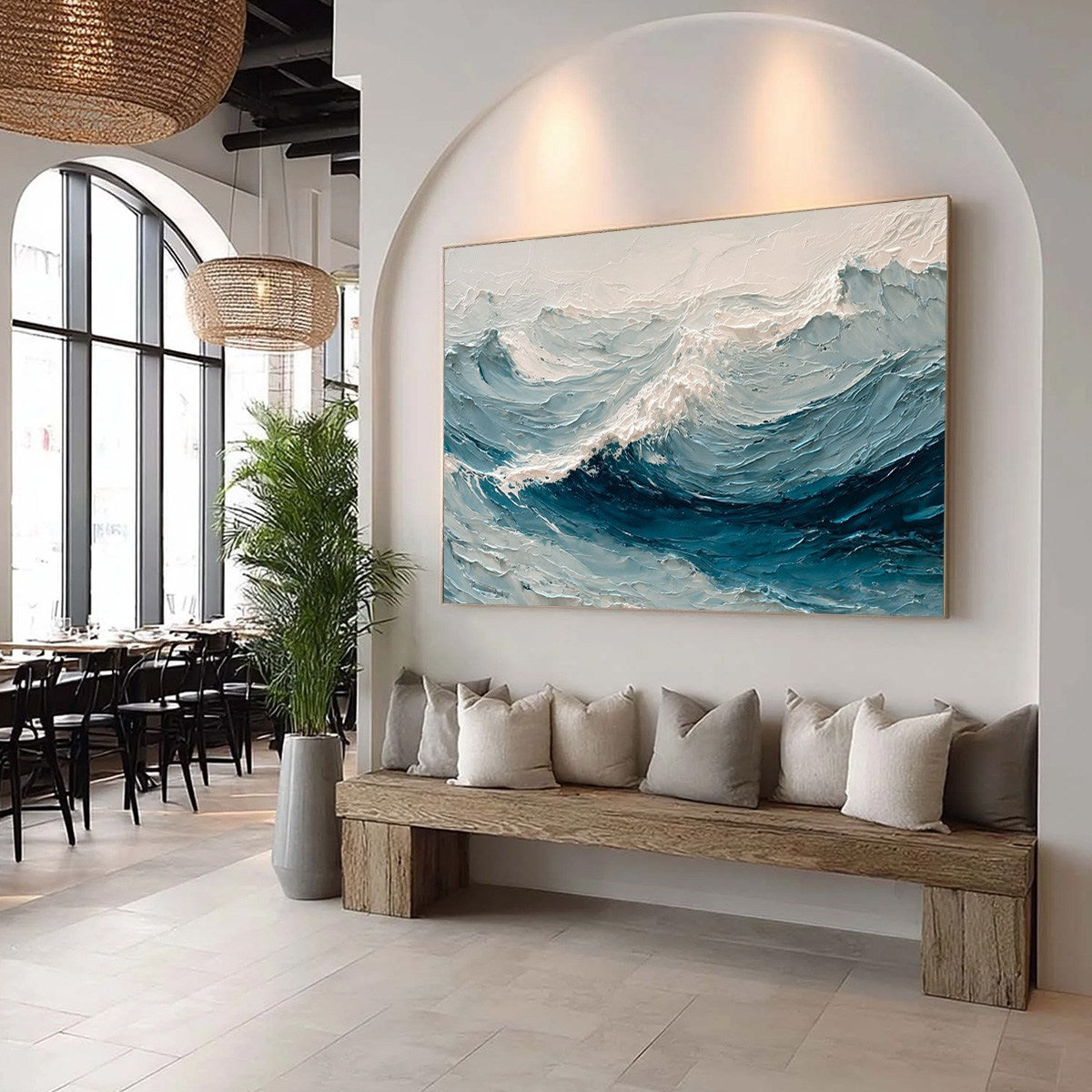 CELTIC SURGE: Textured Impasto Ocean Wave Wall Art - Image 8