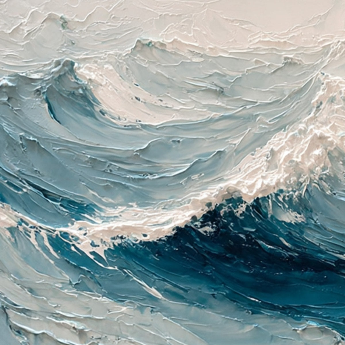 CELTIC SURGE: Textured Impasto Ocean Wave Wall Art - Image 3