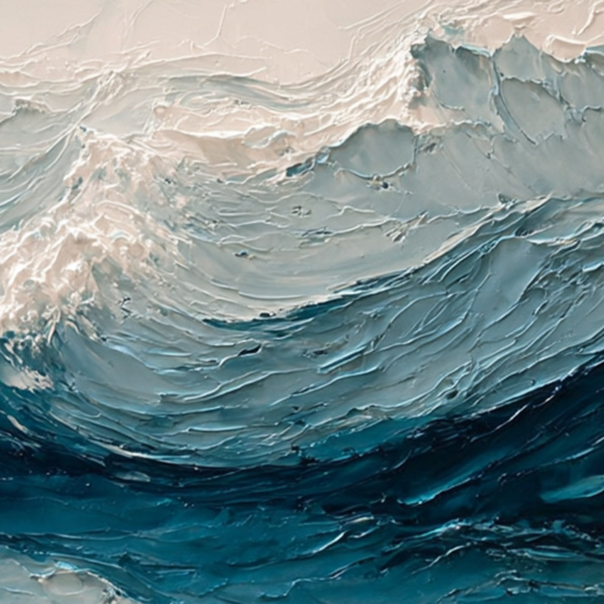 CELTIC SURGE: Textured Impasto Ocean Wave Wall Art - Image 5