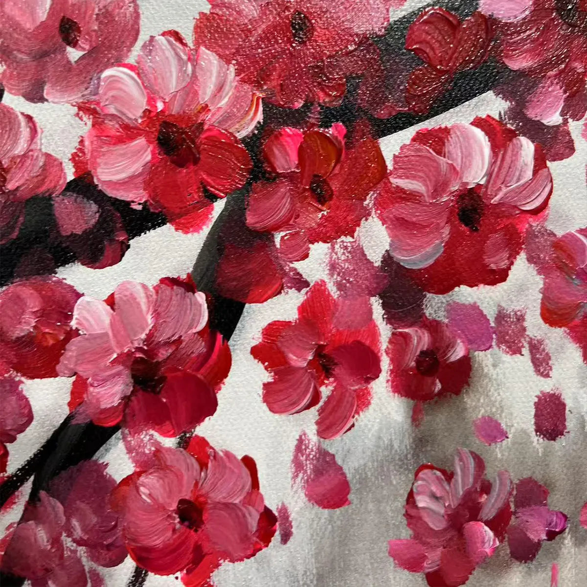 CHERRY BLOSSOM SERENITY: Horizontal Cherry Blossom Landscape Painting - Image 3