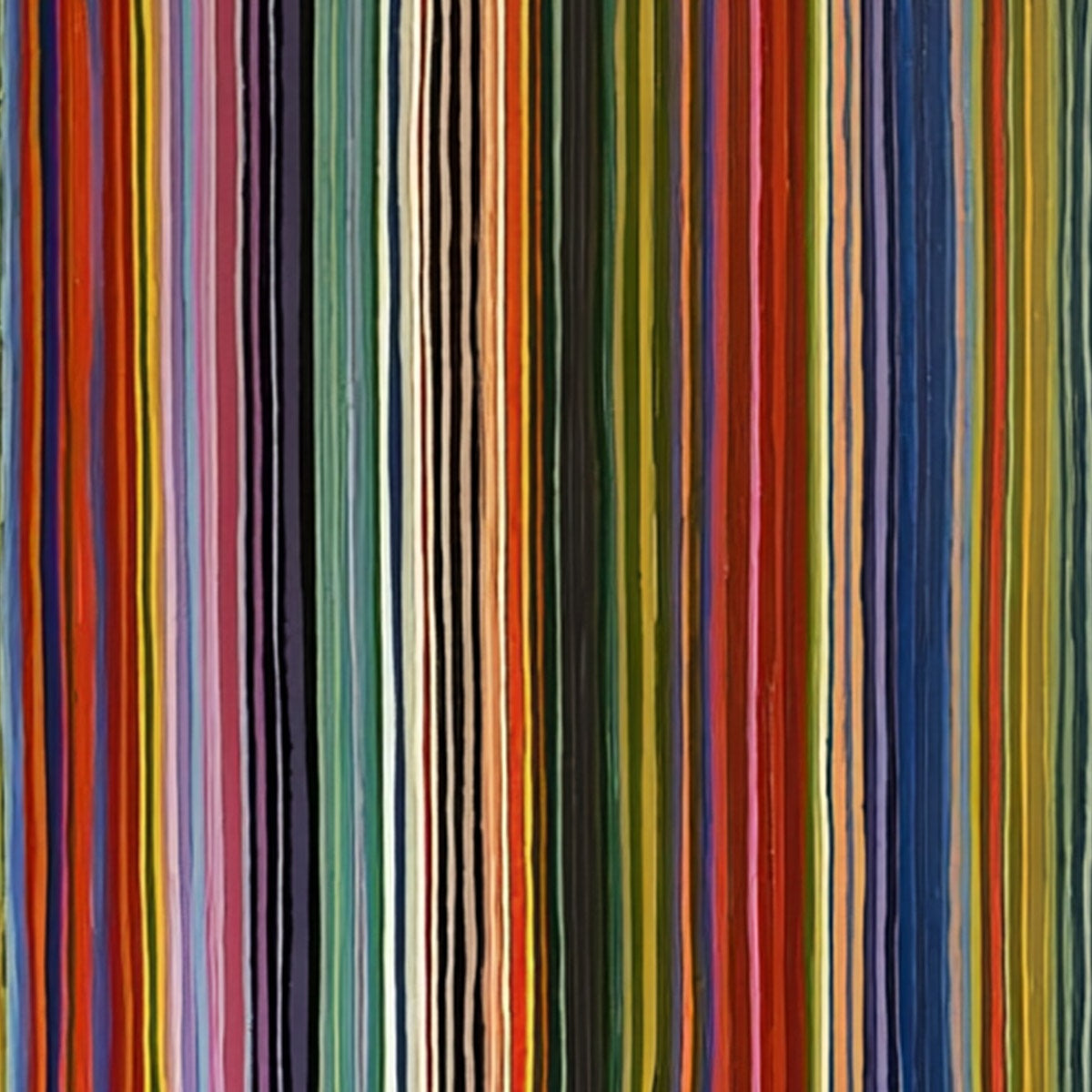 CHROMATIC CASCADE: Colorful Vertical Abstract Painting with Flowing Lines - Image 3