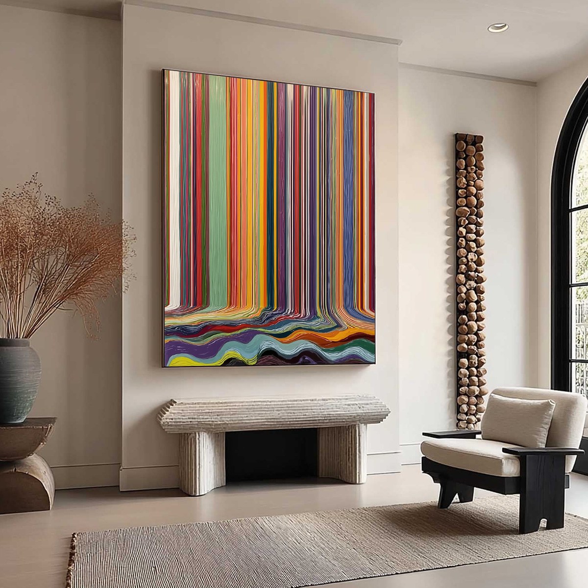 CHROMATIC CASCADE: Vibrant Textured Vertical Abstract Color Painting - Image 8