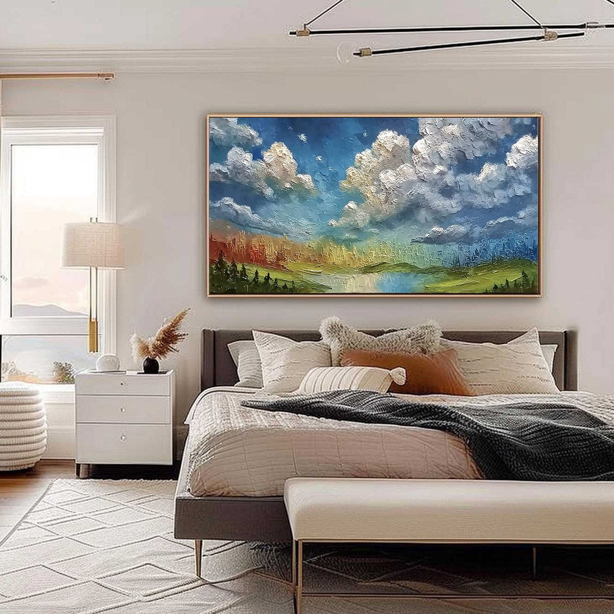 CHROMATIC HORIZON: Large Textured Abstract Cityscape Landscape Painting - Image 6