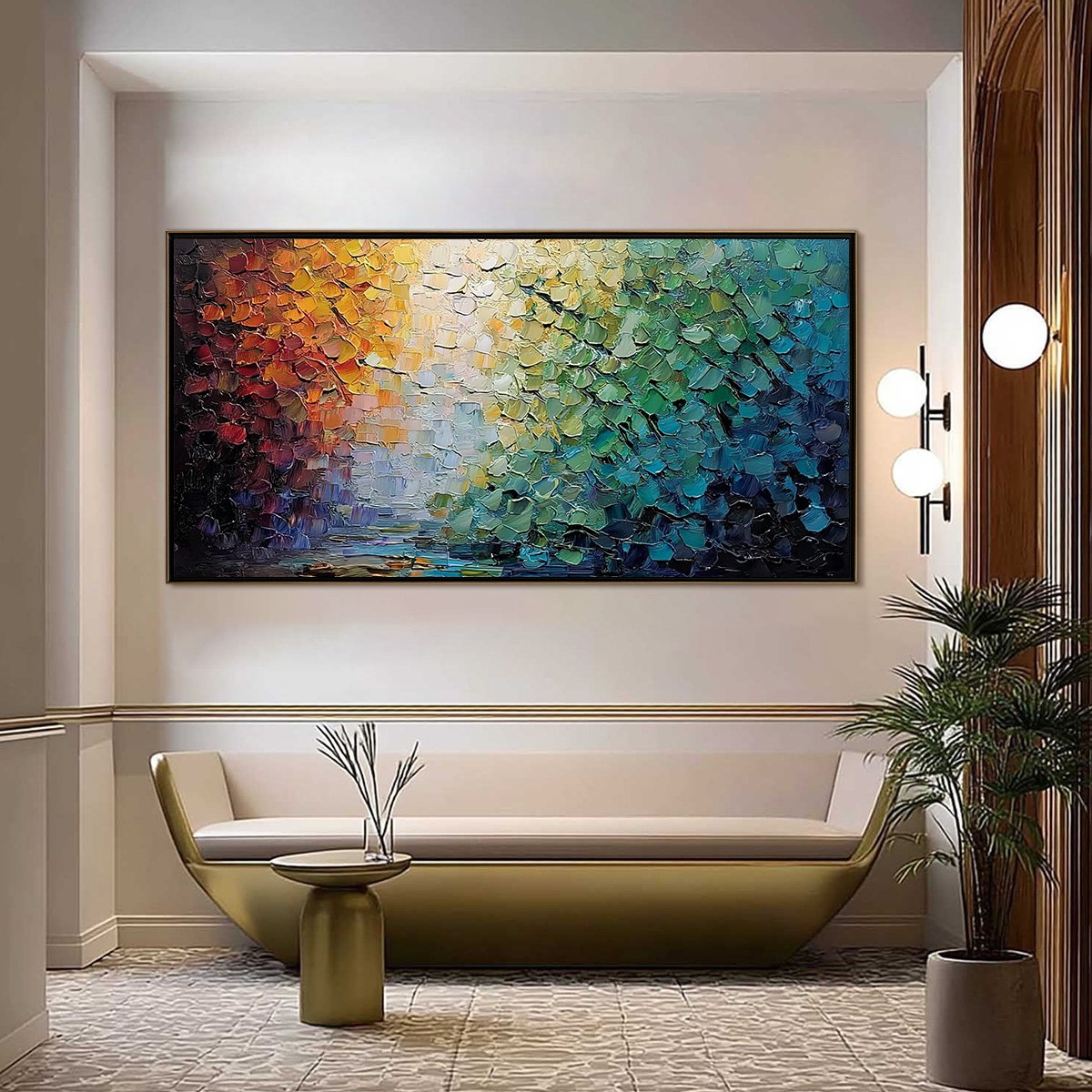 CHROMATIC HORIZON: Large Textured Abstract Impasto Oil Painting - Image 2