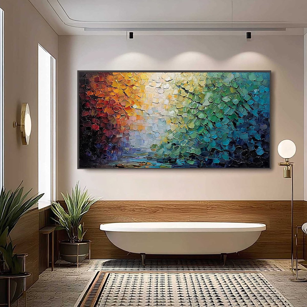 CHROMATIC HORIZON: Large Textured Abstract Impasto Oil Painting - Image 6