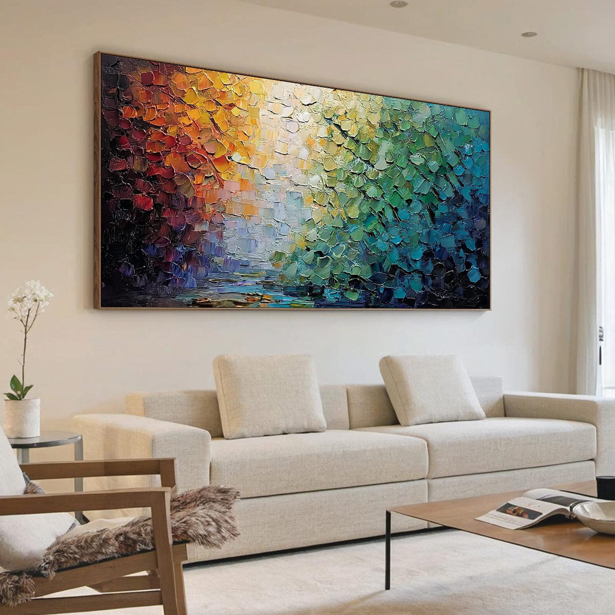 CHROMATIC HORIZON: Large Textured Abstract Impasto Oil Painting - Image 7