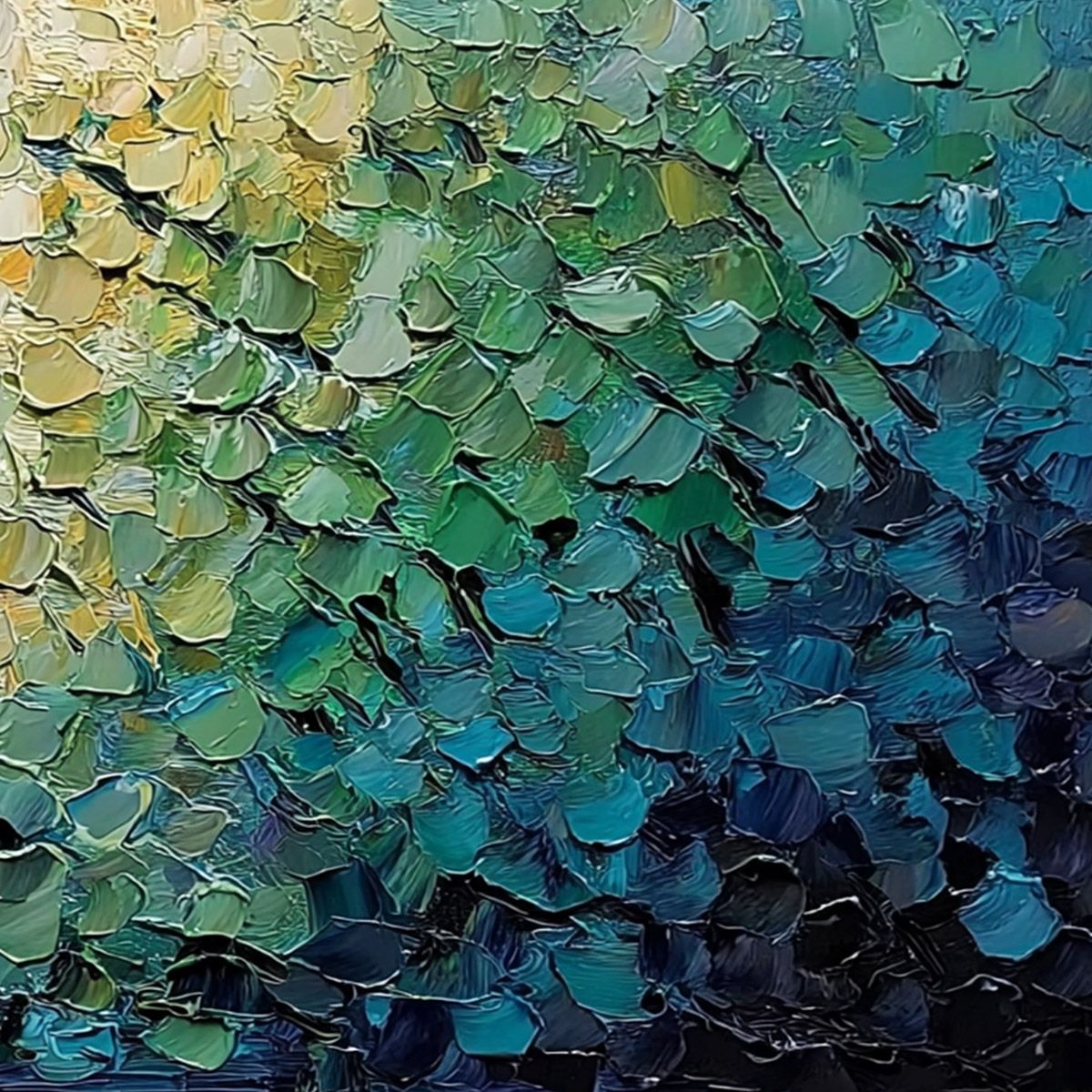 CHROMATIC HORIZON: Large Textured Abstract Impasto Oil Painting - Image 5