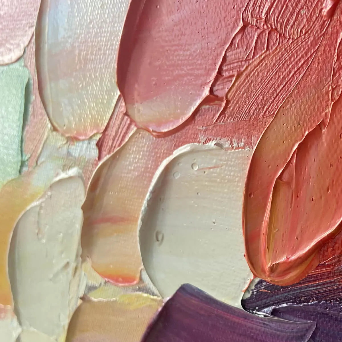 CHROMA WAVE: Textured Abstract Rainbow Oil Painting - Image 3