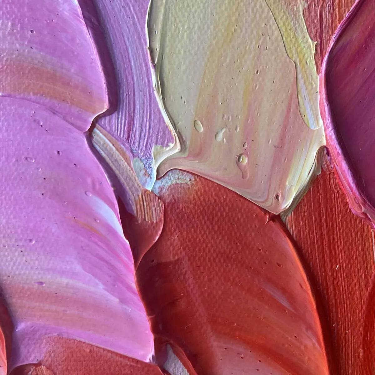 CHROMA WAVE: Textured Abstract Rainbow Oil Painting - Image 5