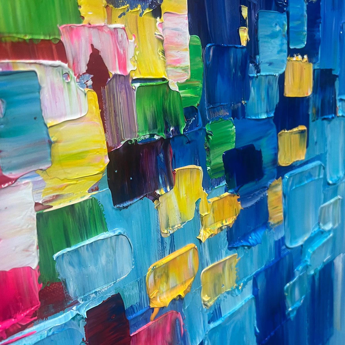 CHROMA DANCE: Colorful Abstract Impasto Oil Painting - Image 3