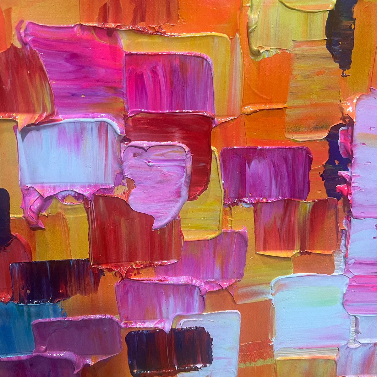 CHROMA DANCE: Colorful Abstract Impasto Oil Painting - Image 6
