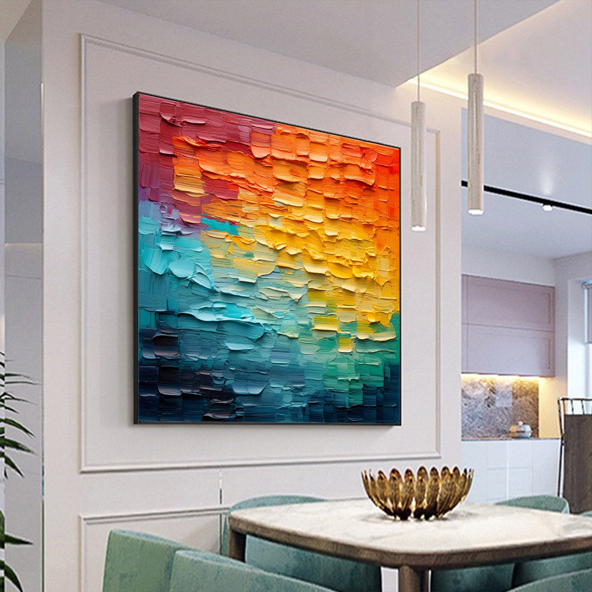 CHROMA FLOW: Textured Abstract Impasto Oil Painting - Image 4