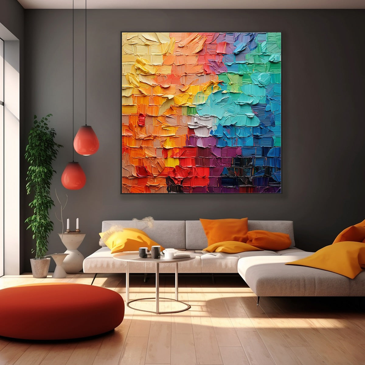 CHROMA FLOW: Textured Abstract Impasto Oil Painting - Image 5