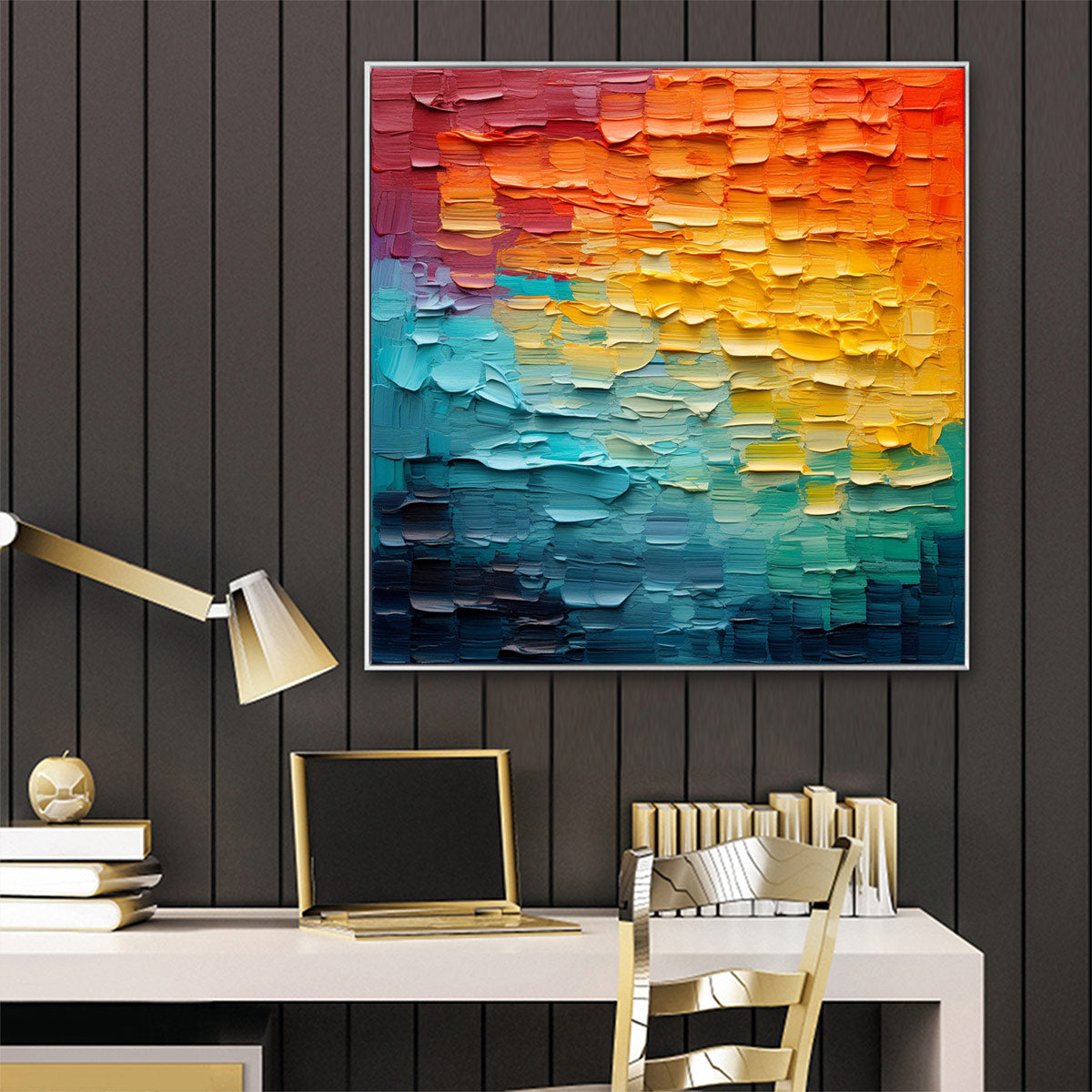 CHROMA FLOW: Textured Abstract Impasto Oil Painting - Image 7