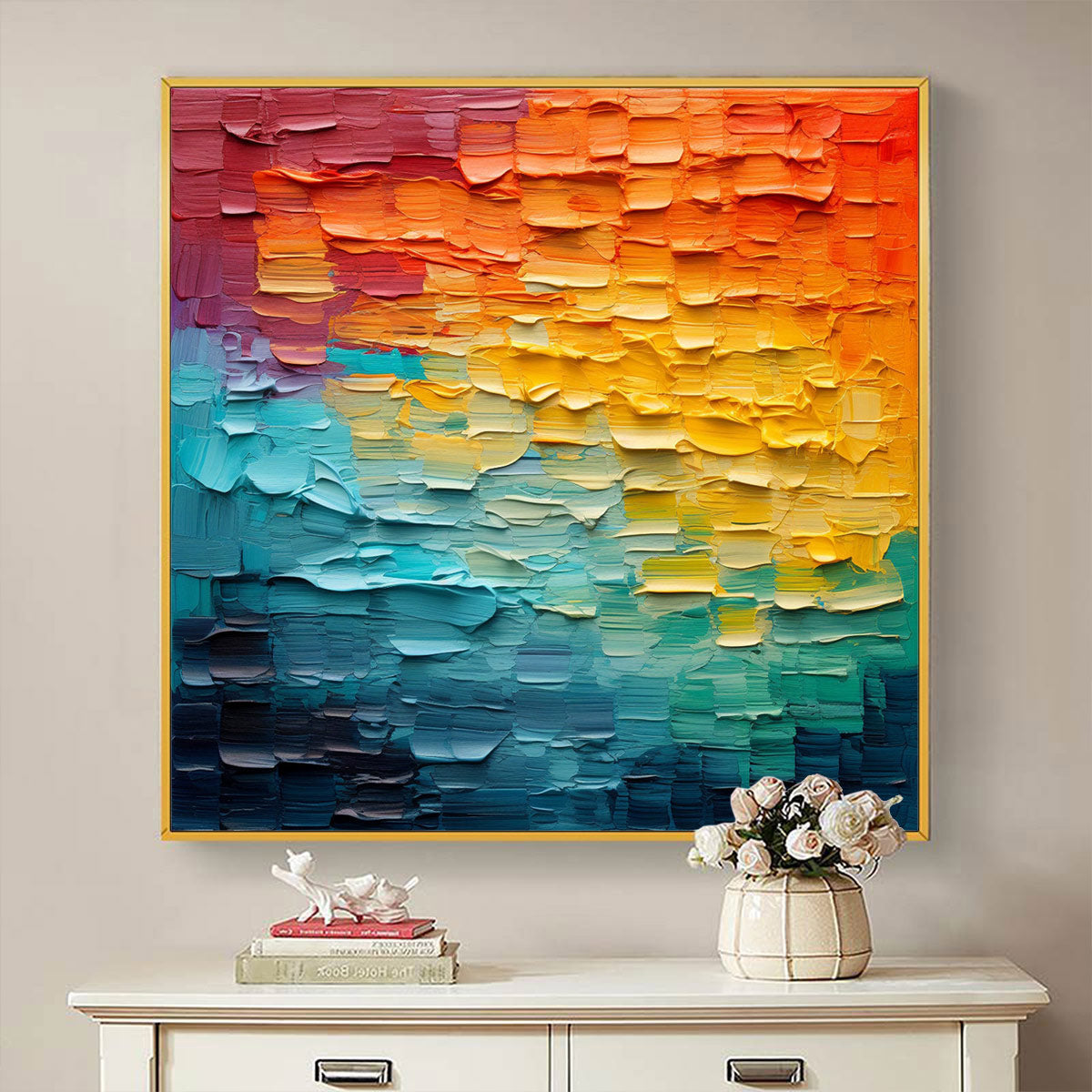 CHROMA FLOW: Textured Abstract Impasto Oil Painting - Image 2