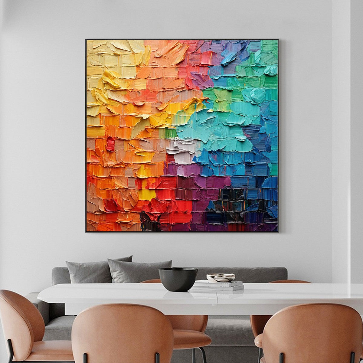 CHROMA FLOW: Textured Abstract Impasto Oil Painting - Image 7