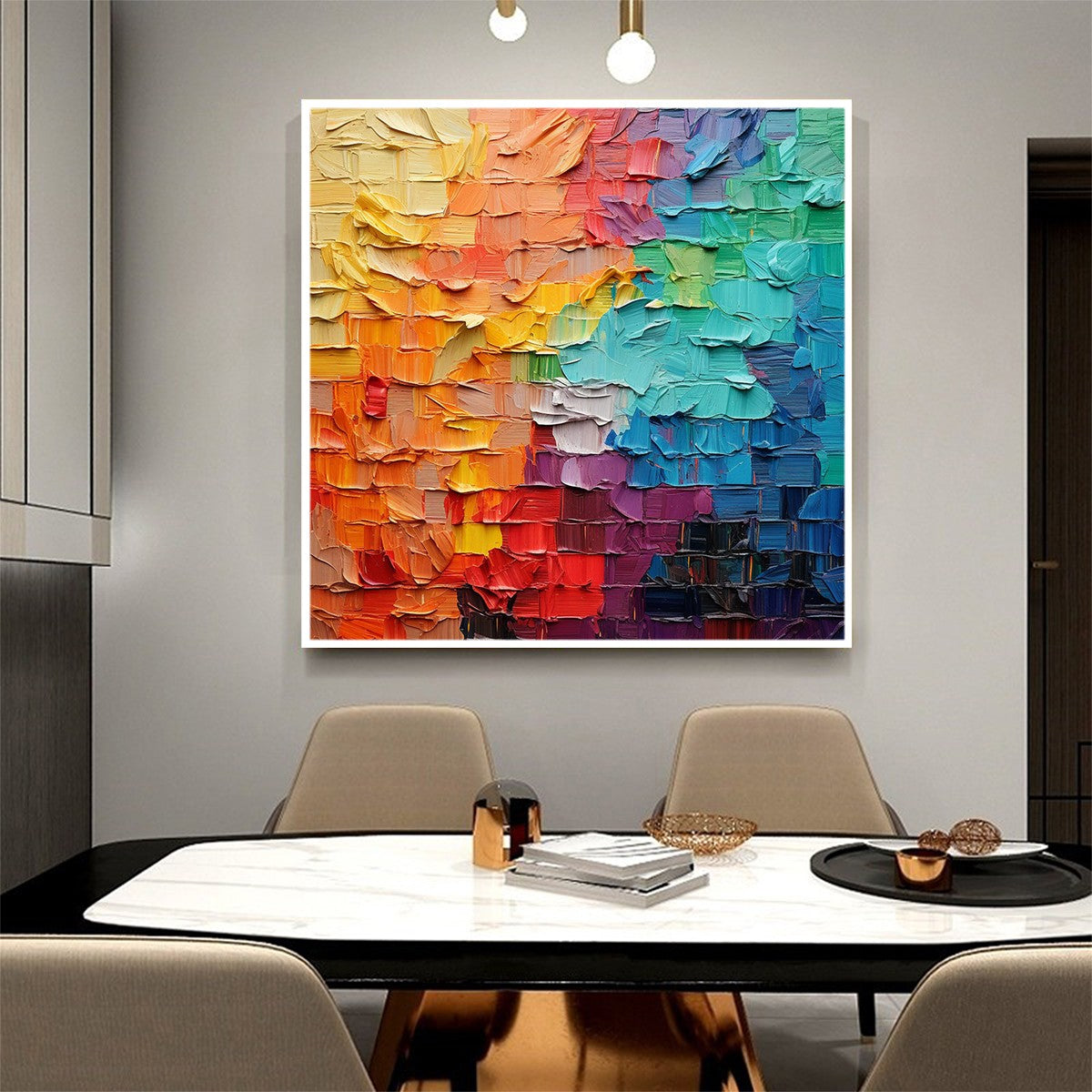 CHROMA FLOW: Textured Abstract Impasto Oil Painting - Image 2