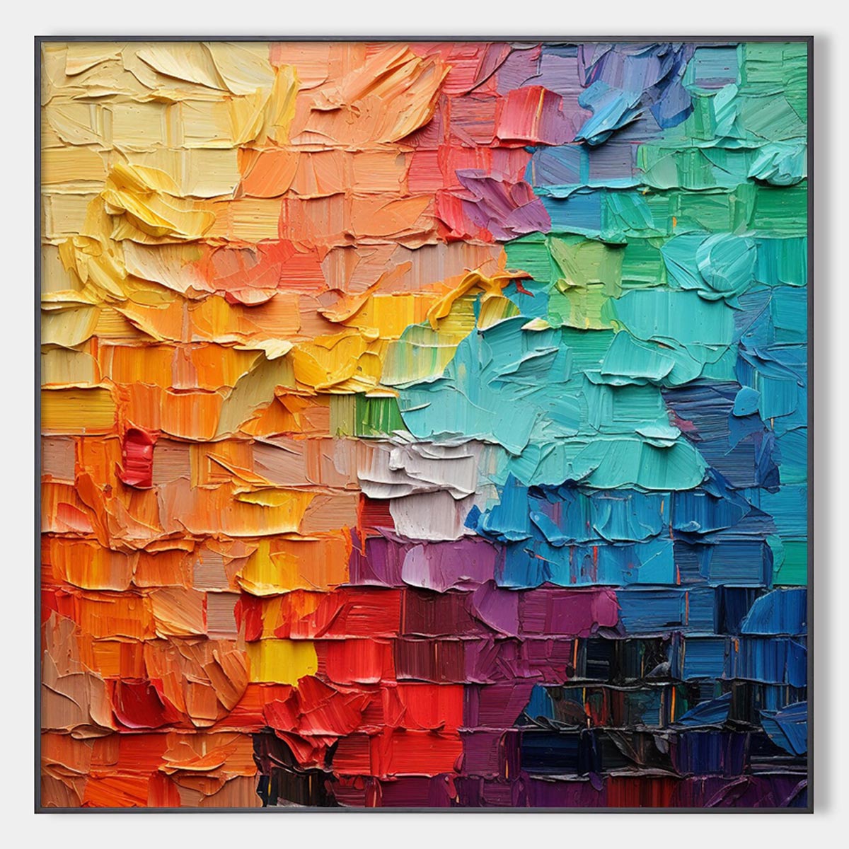 CHROMA FLOW: Textured Abstract Impasto Oil Painting