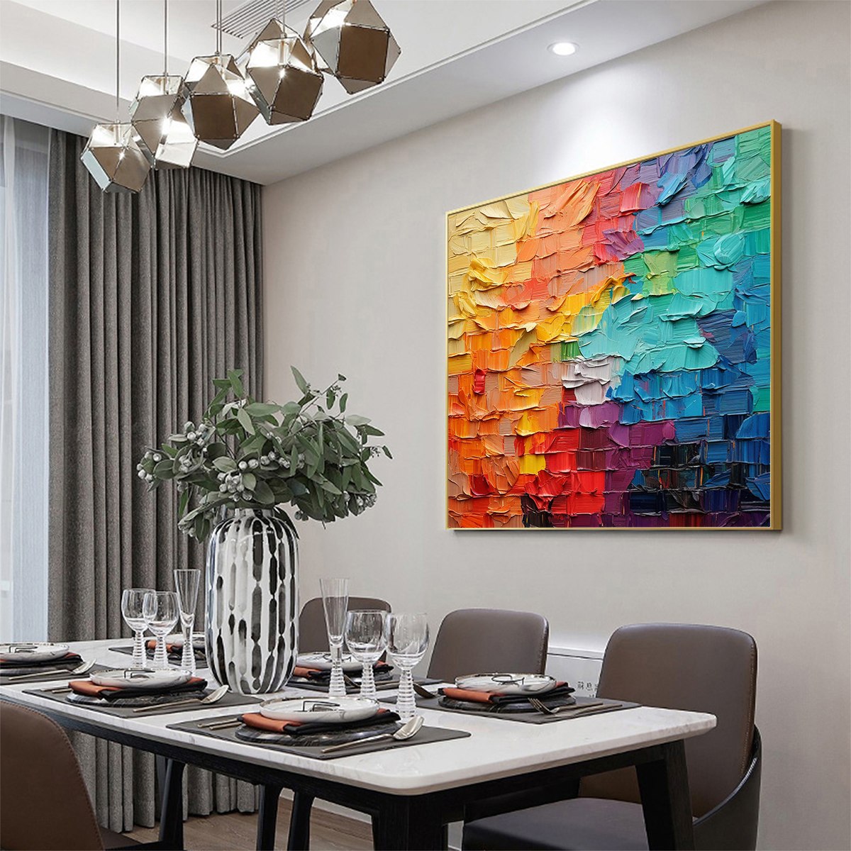 CHROMA FLOW: Textured Abstract Impasto Oil Painting - Image 4