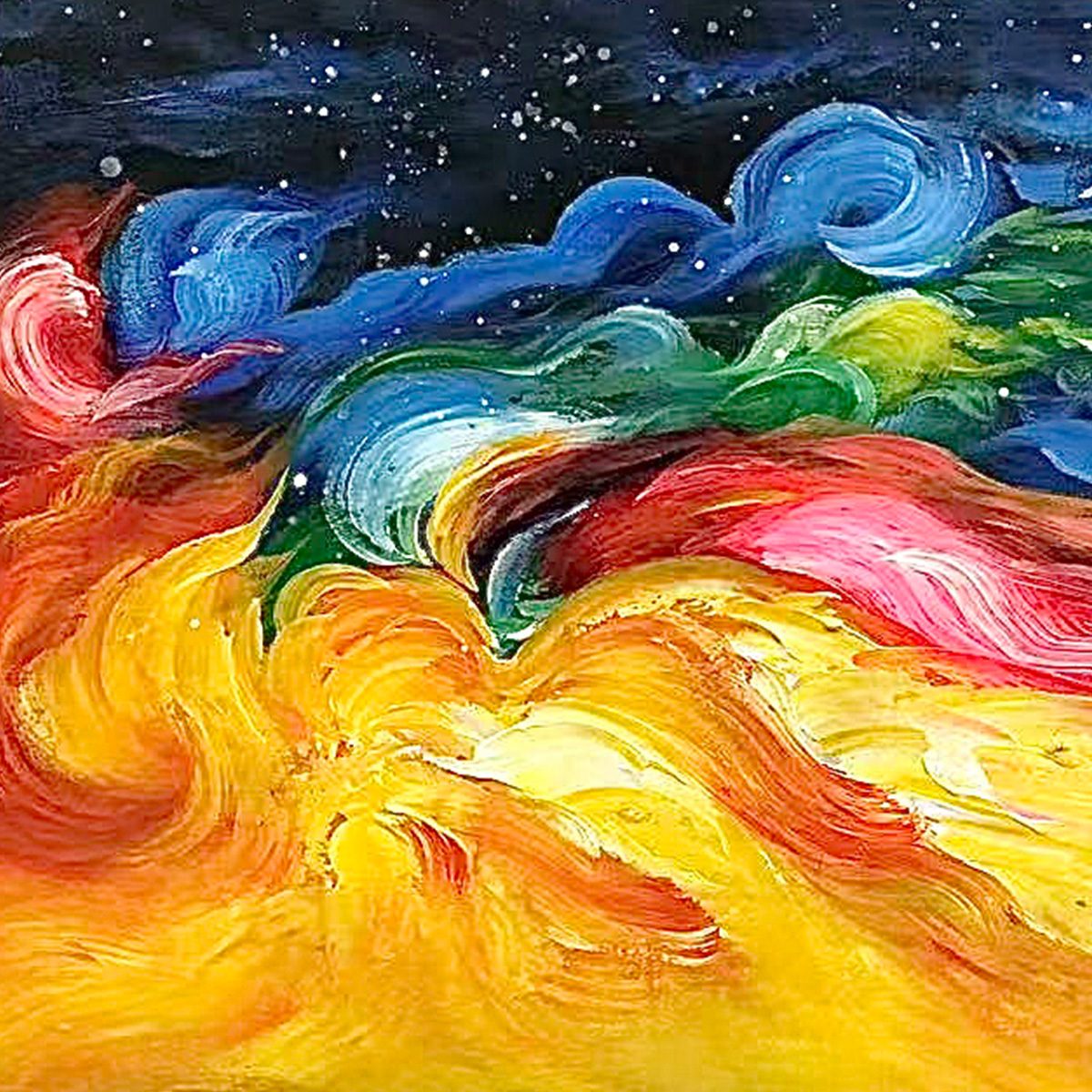 CHROMA NOVA: Panoramic Abstract Rainbow Oil Painting - Image 6