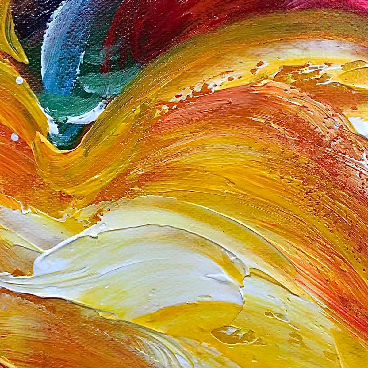 CHROMA NOVA: Panoramic Abstract Rainbow Oil Painting - Image 3