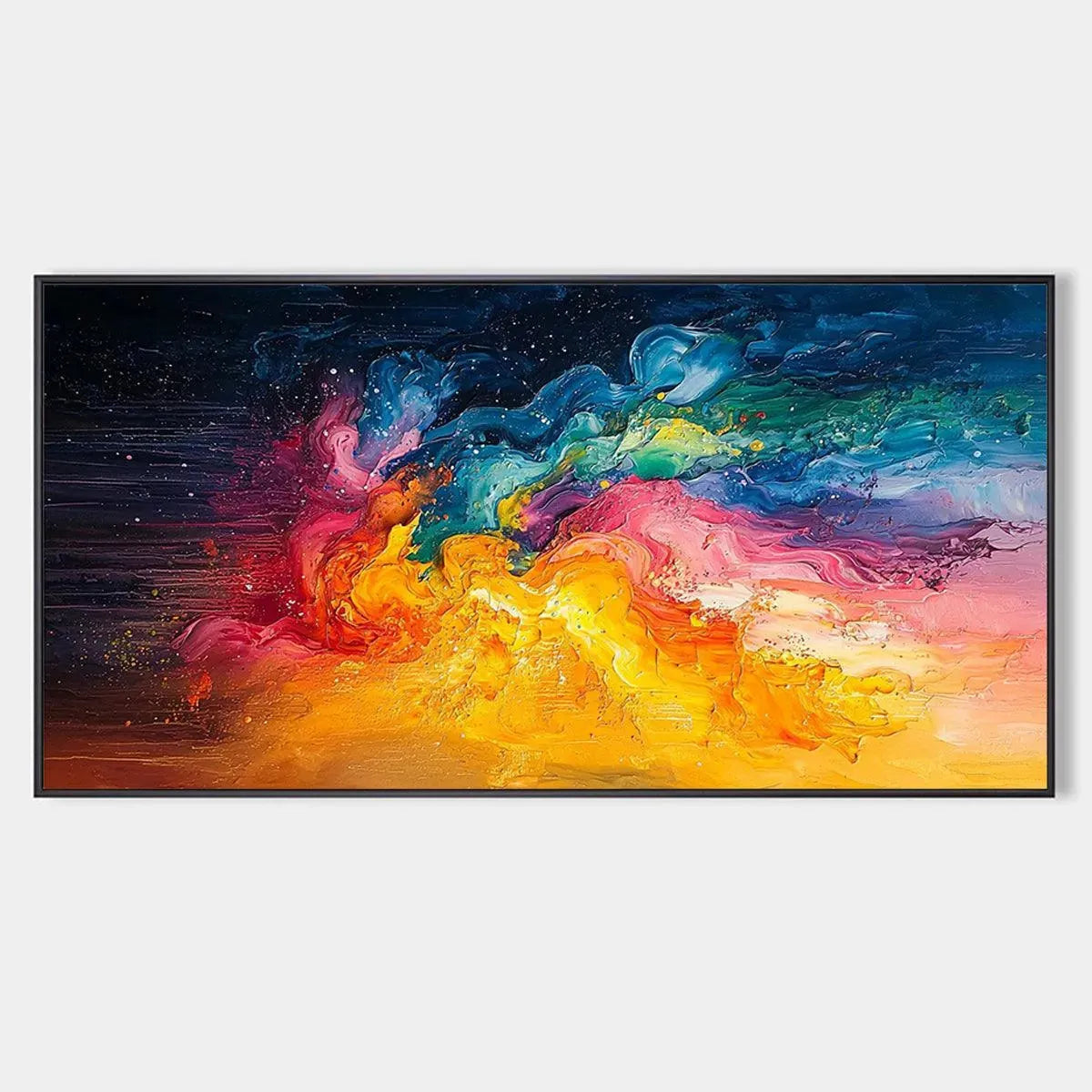 CHROMA NOVA: Panoramic Abstract Rainbow Oil Painting