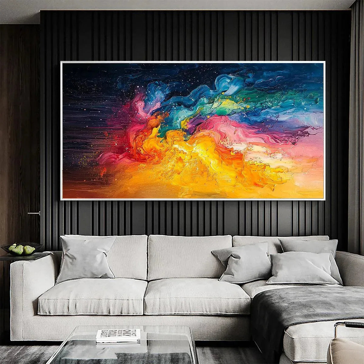 CHROMA NOVA: Panoramic Abstract Rainbow Oil Painting - Image 4