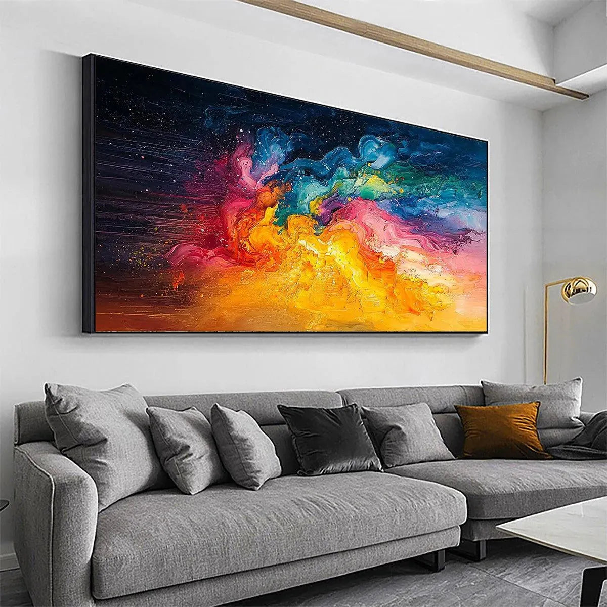 CHROMA NOVA: Panoramic Abstract Rainbow Oil Painting - Image 5