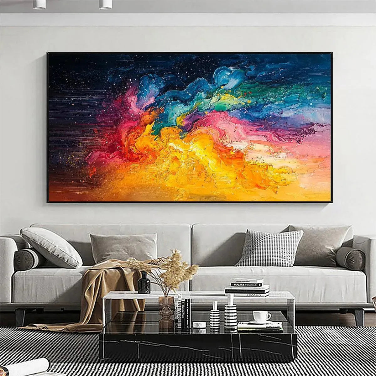 CHROMA NOVA: Panoramic Abstract Rainbow Oil Painting - Image 7