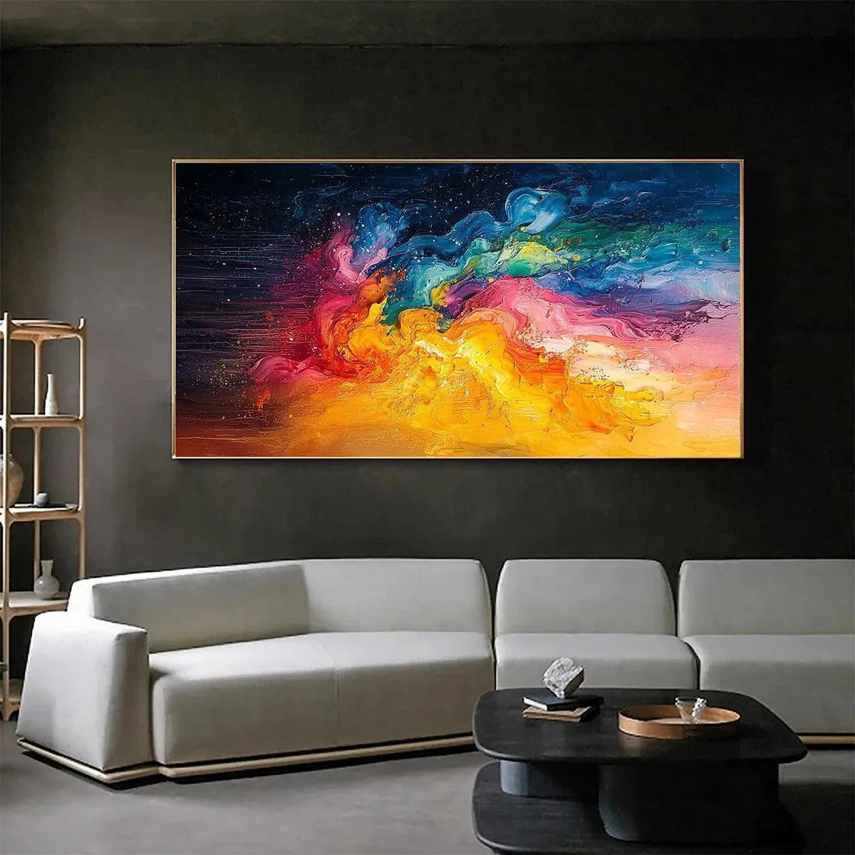 CHROMA NOVA: Panoramic Abstract Rainbow Oil Painting - Image 8