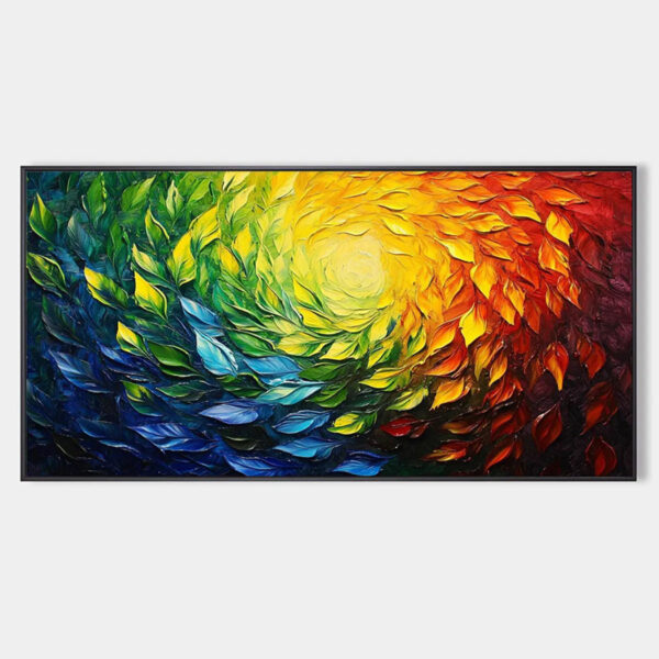 CHROMA SPIN: Impasto Abstract Oil Painting in Vibrant Rainbow Colors