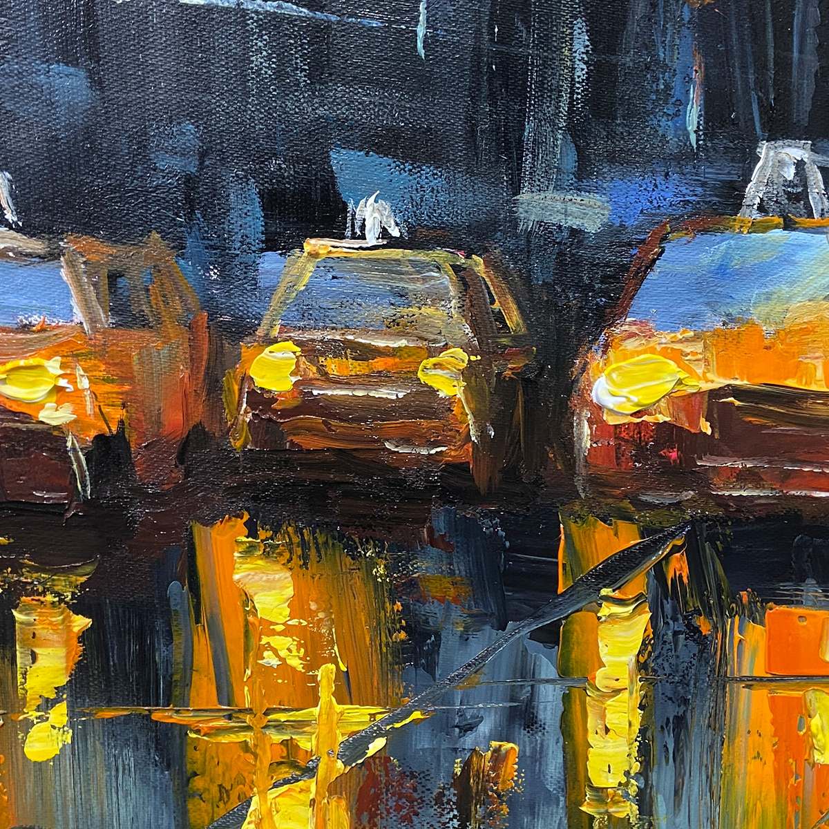CITY LIGHTS: Impressionistic Cityscape Oil Painting of Bridge - Image 3