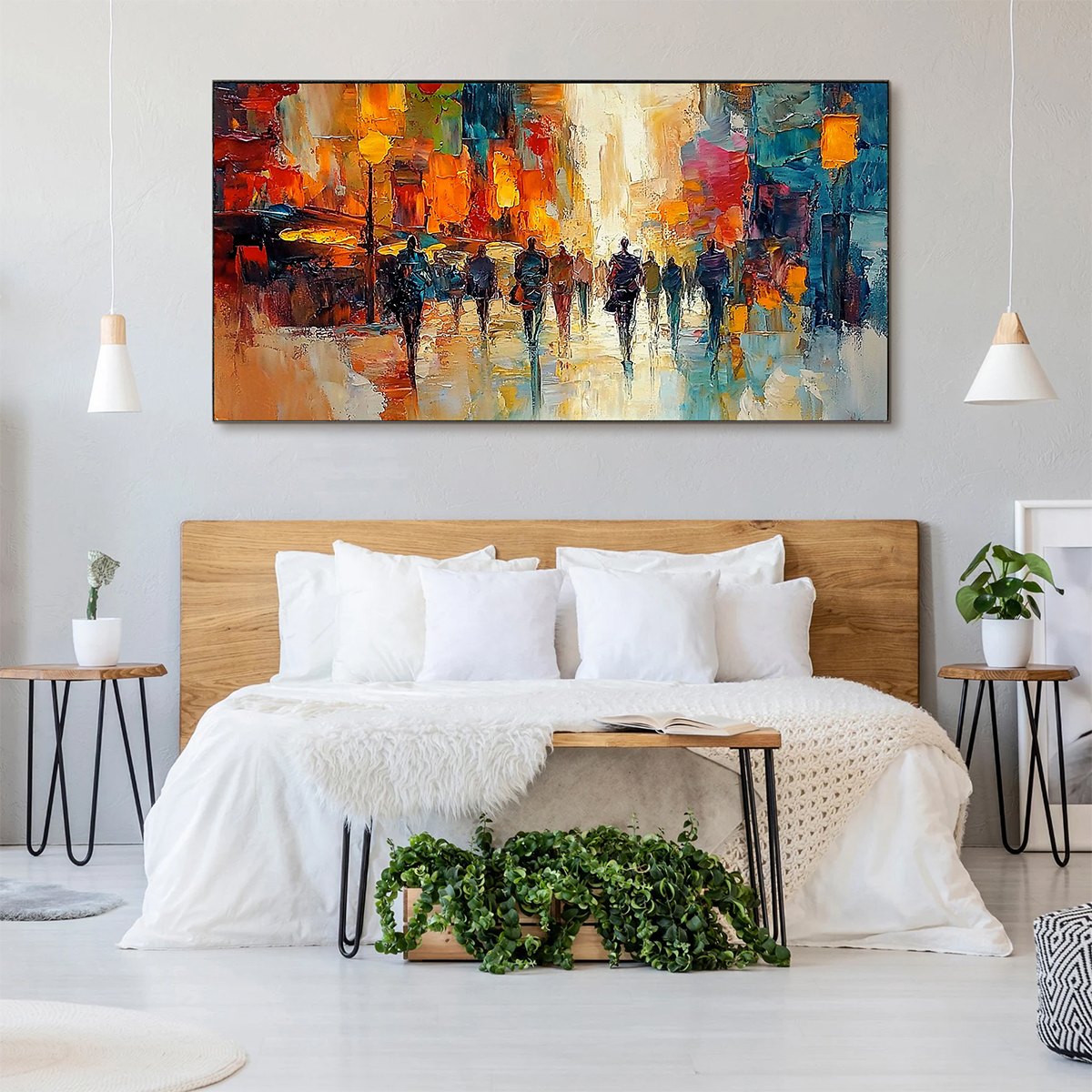 CITY LIGHTS: Textured Impasto Cityscape Oil Painting - Image 5