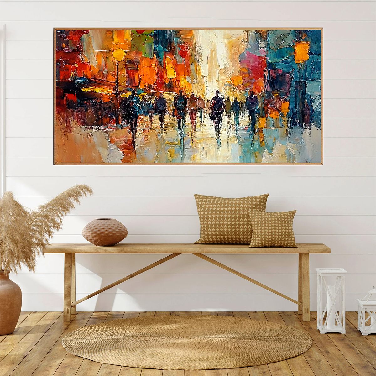 CITY LIGHTS: Textured Impasto Cityscape Oil Painting - Image 4