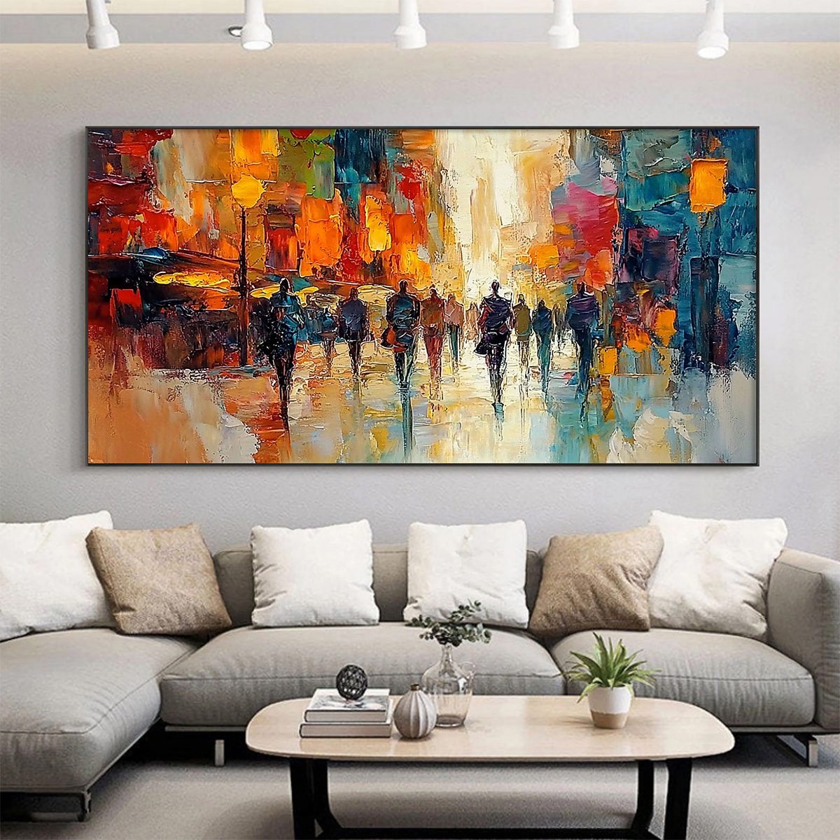 CITY LIGHTS: Textured Impasto Cityscape Oil Painting - Image 2