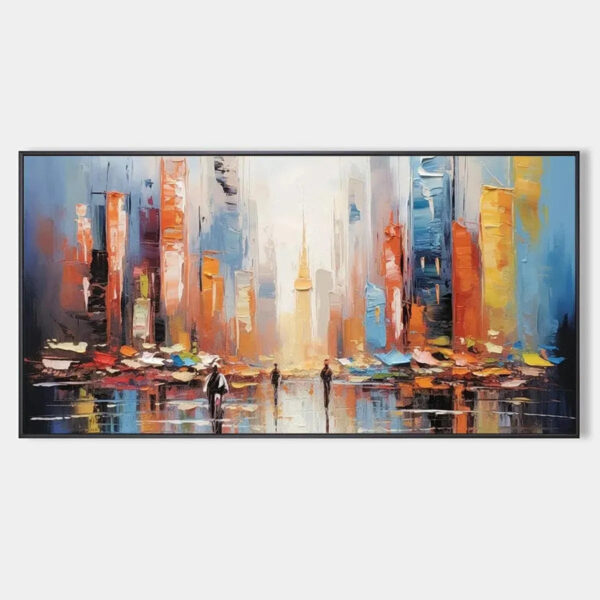 CITY MARKET: Colorful Cityscape Painting