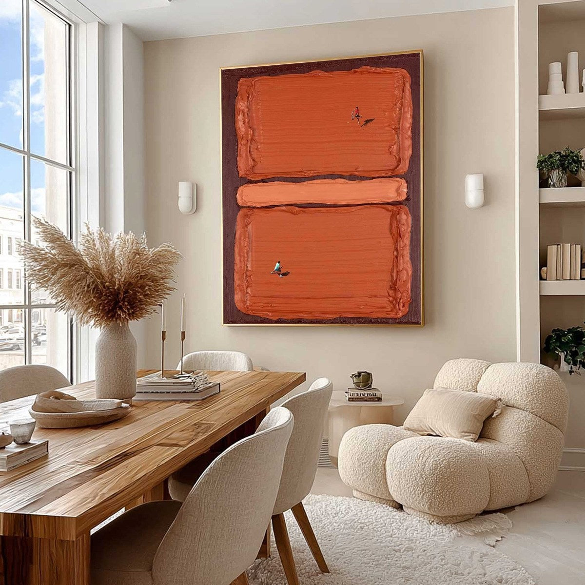 CLAY COURT Textured Minimalist Tennis Match Oil Painting - Image 8