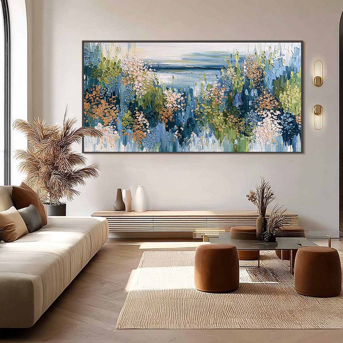 COASTAL BLOOM: Textured Impasto Painting Floral Coastline - Image 6