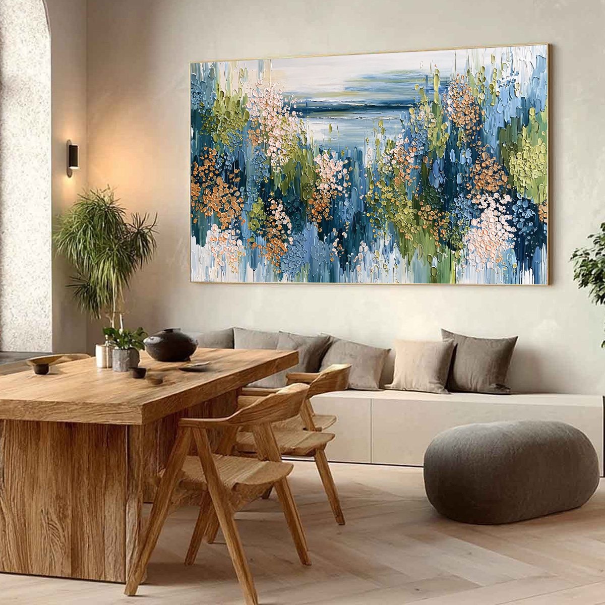 COASTAL BLOOM: Textured Impasto Painting Floral Coastline - Image 7